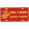 License Plate-Once A Marine W/ Yellow